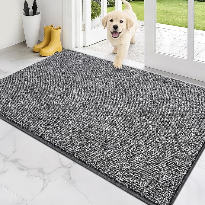 PURRUGS Dirt Trapping Door Mat 34" x 59", Non-Slip Machine Washable Entry Rug