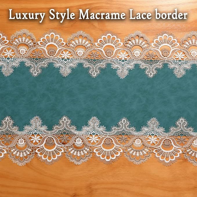Lace Table Runner, Waterproof Oil-Proof PU Leather Table Runner