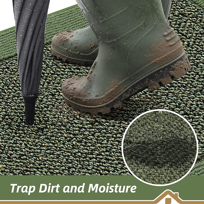 BEQHAUSE Indoor Door Mat 20" x 32", Dirt Trapper Door Mats Non-Slip Entryway