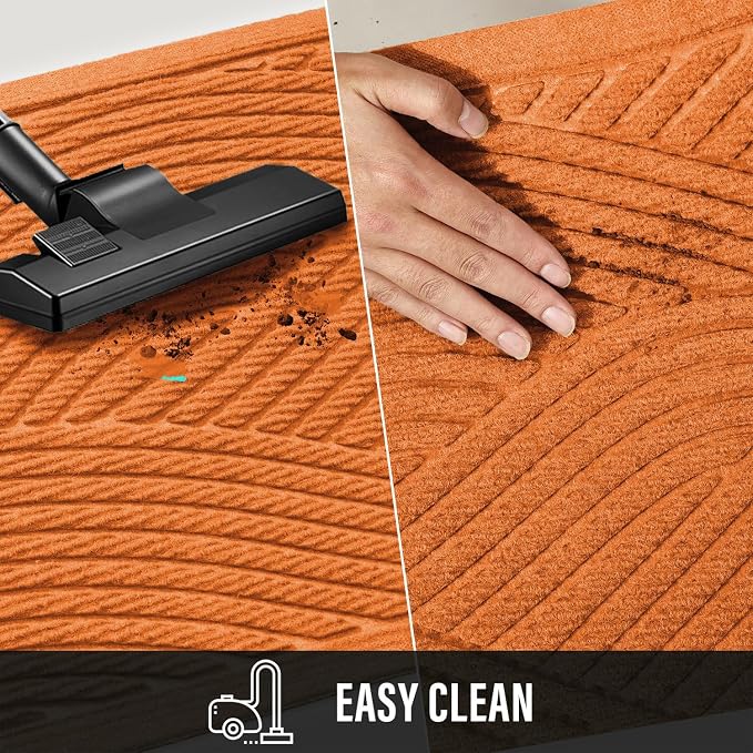HIYARD Sturdy Front Door Mat, Absorbent Muddy Dirt Resist Welcome Door Mats
