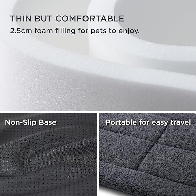 Bedsure Washable Dog Crate Bed for Large Dogs, Soft Foam Floor Pet Mat, Versatile Lightweight Pet Crate Pad for Cages
