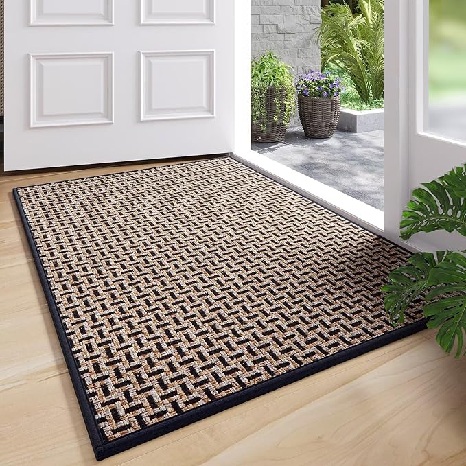 YDKGL Door Mat Entrance 24x35, Dirt Resistant and Absorbent, Non-Slip Rubber