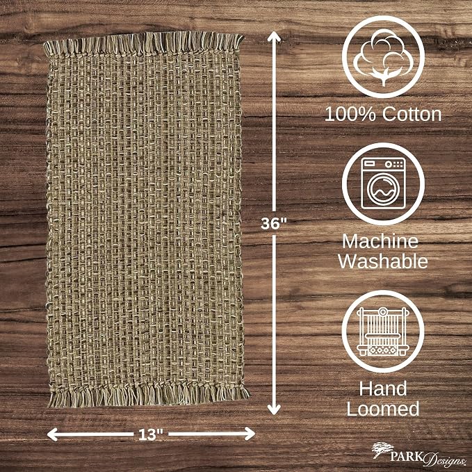 Park Designs Tweed Table Runner 13" x 36", Espresso | Hand-Loomed Yarn | Basket