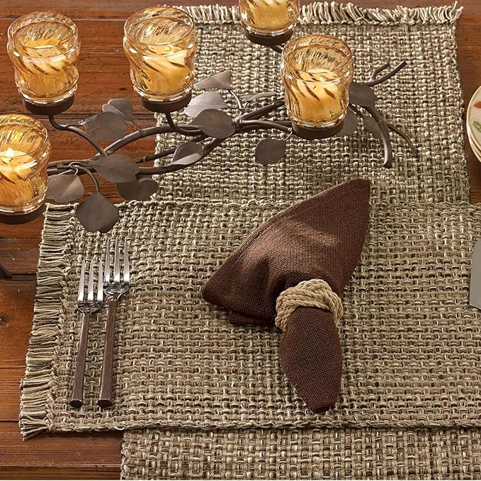 Park Designs Tweed Table Runner 13" x 36", Espresso | Hand-Loomed Yarn | Basket