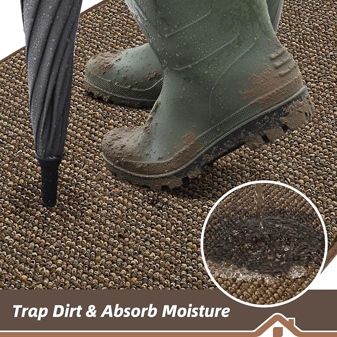 BEQHAUSE Dirt Trapper Door Mat 20" x 48", Non-Slip Washable Doormats Entrance