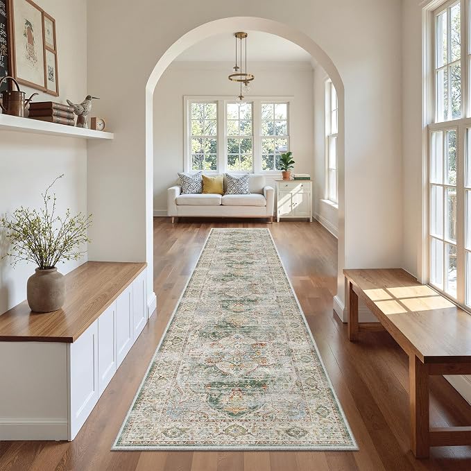 Madane Runner Rugs for Hallway 2x10 Long Washable Non-Slip Hallway Runner Rug