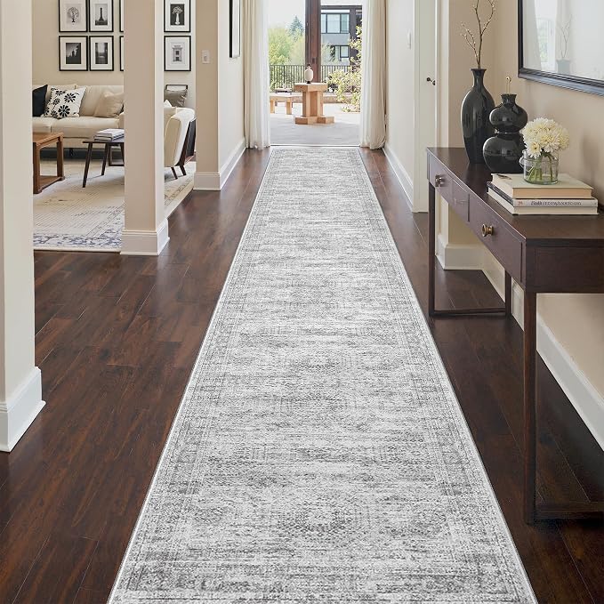 3x20 Washable Runner Rug for Hallway, Non-Slip Long Hallway Runner for Entryway