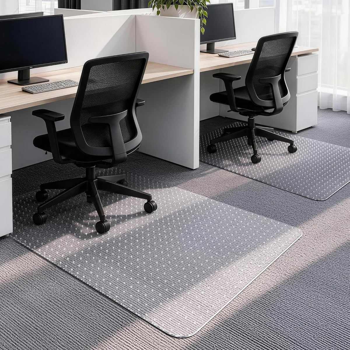 Office Chair Mat for Low-Pile Carpet 36" x 48", 2-Pack Office and Home Set
