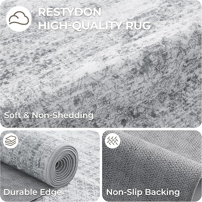 3x20 Washable Runner Rug for Hallway, Non-Slip Long Hallway Runner for Entryway