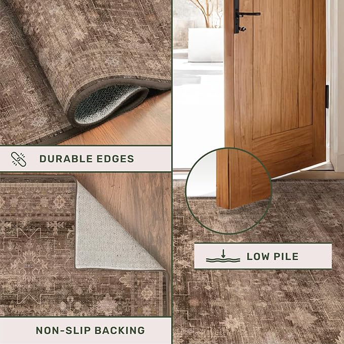 Brown 2x4 Entryway Runner Rugs, Small Runners