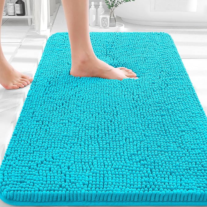 OLANLY Bathroom Rugs 30x20, Extra Soft Absorbent Chenille Bath Rugs, Rubber