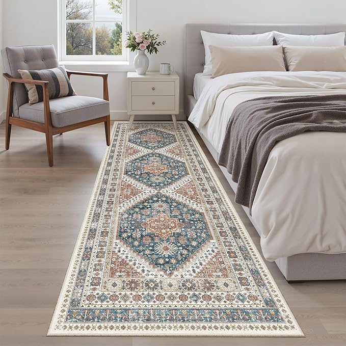Madane Runner Rug 2'6''x8' Kitchen Runner, Hallway Runner Printed Vintage
