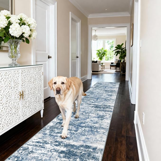 Runners for Hallways Ultra Non-Slip 2x10 Long Runner Rugs Washable Abstract