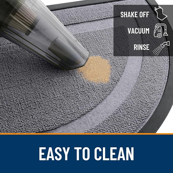 OLANLY Half Circle Door Mat Indoor Outdoor Entrance Welcome, Waterproof
