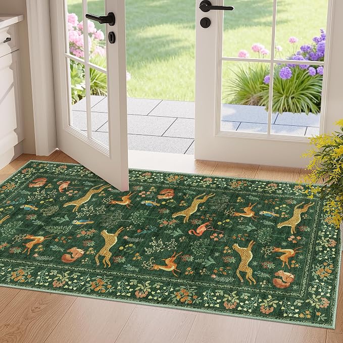 DUKINO 2x4 Rug for Hallway, Washable Kitchen Runner Rug