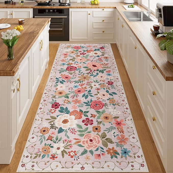DUKINO 3x8 Runner Rug, Washable Rug