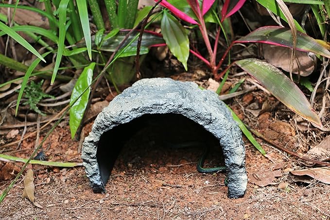 MODERNJOE'S Rock Hideout Caves for Reptile and Amphibians. Decorative Resin for Aquariums & Terrariums. Perfect for Lizards,Snakes,Frogs,Turtles,Geckos,Bearded Dragons - Large(9.3 x 9.3 x 5.7 inches)
