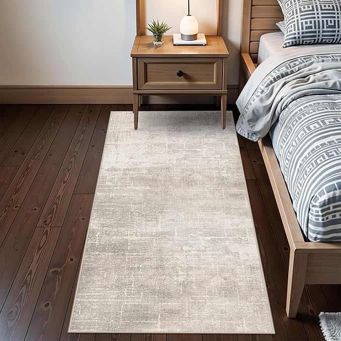 Washable 2x6 Thin Runner Rug: Abstract Soft Entryway Doormat Water-Resistan