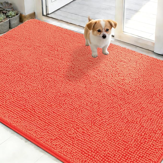 OLANLY Dog Door Mat for Muddy Paws 50x30, Absorbs Moisture and Dirt, Absorbent