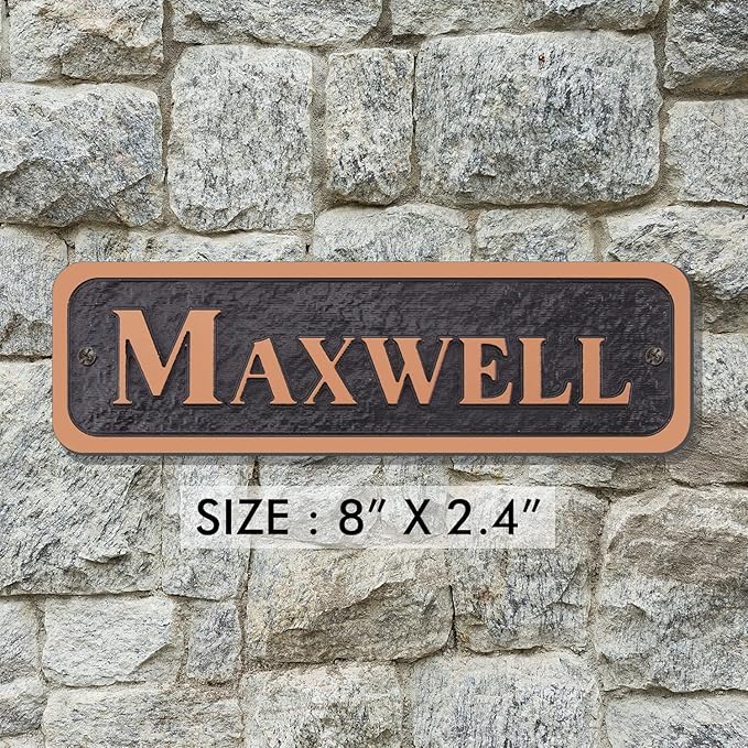 Acrylic Horse Stall Name Plate, 2.4" x 8" Personalized Stall Signs, UV Protected, Custom Pet Name Sign, All Weather Adhesive, Mounting (Antique Copper, Style 3)