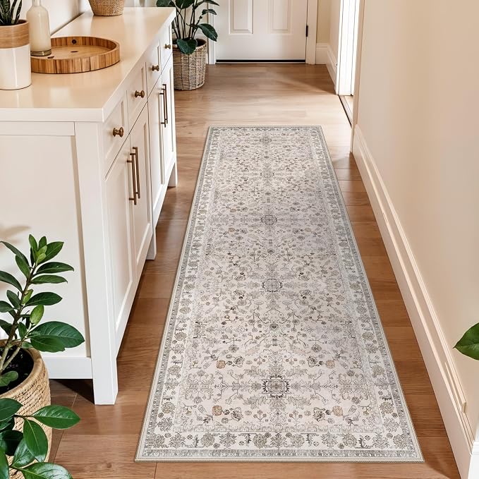 2x6 Washable Kitchen Runner Rug – Boho Vintage Non-Slip Carpet Runner