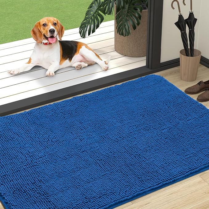 OLANLY Dog Door Mat for Muddy Paws 47x32, Absorbs Moisture and Dirt, Absorbent