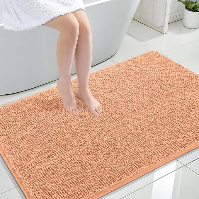 OLANLY Large Bathroom Rugs 47x32, Extra Soft Absorbent Chenille Bath Rugs
