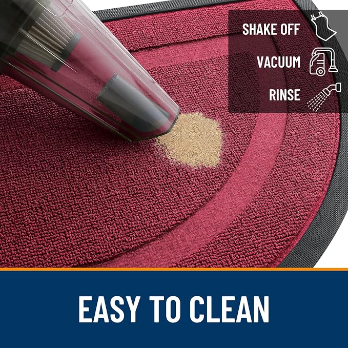 OLANLY Half Circle Door Mat Indoor Outdoor Entrance Welcome, Waterproof