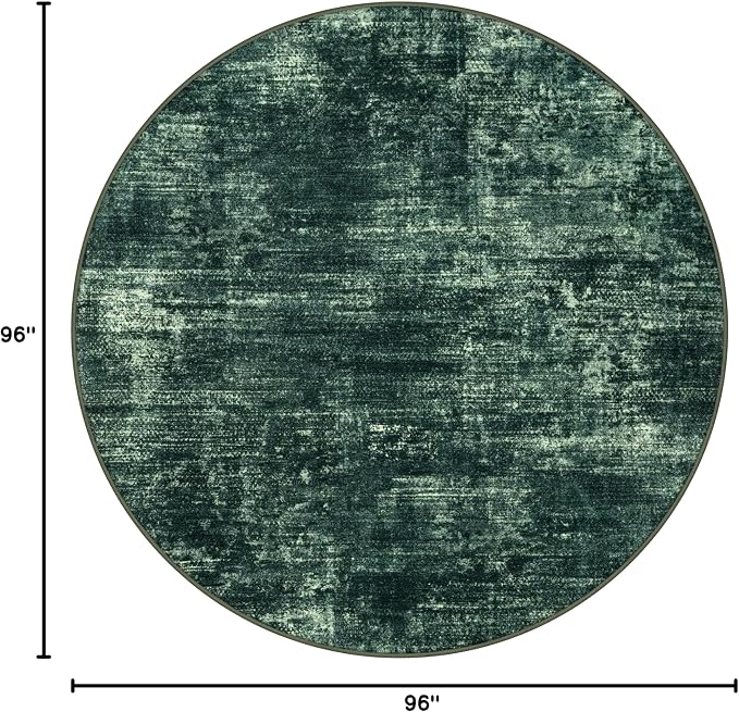 IOHOUZE Abstract Round Area Rug 8 Ft Washable Circle Rugs Large Round Rug Non
