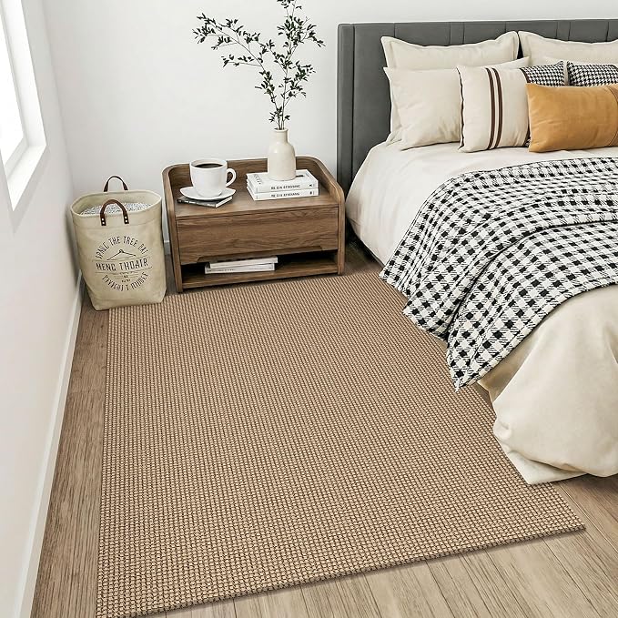 KOZYFLY Boho Washable 4x5 Entry Woven Area Rug, Braided Throw Rugs