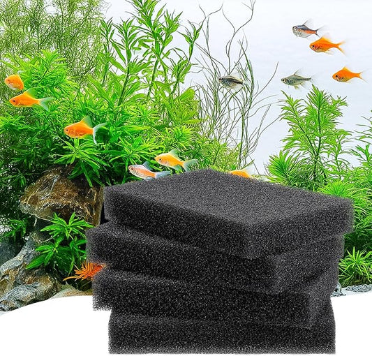 hygger Aquarium Sponge Filter Pad, Filter Media Foam Sponges, Cut-to-Size Open