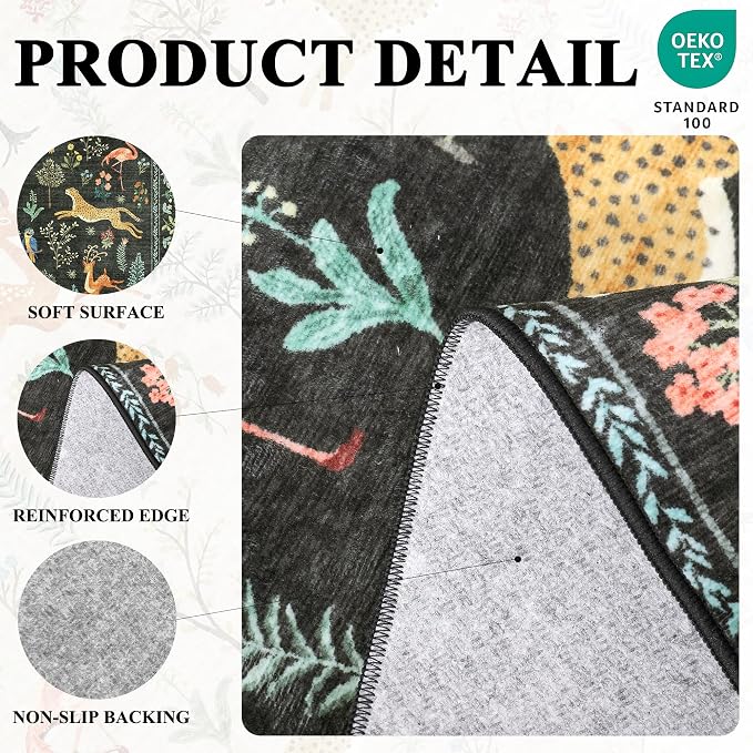 DUKINO 2x3 Rug, Washable Animal Rugs