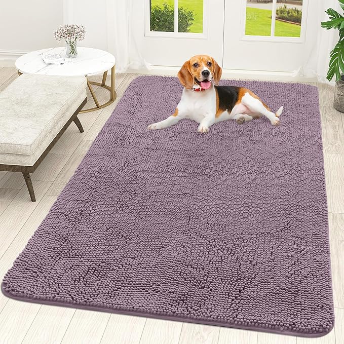 OLANLY Dog Door Mat for Muddy Paws 70x46, Absorbs Moisture and Dirt, Absorbent
