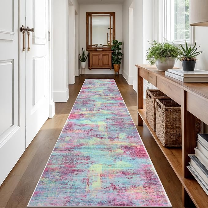 IOHOUZE Abstract Runner Rug 2x12 Ft Washable Runners