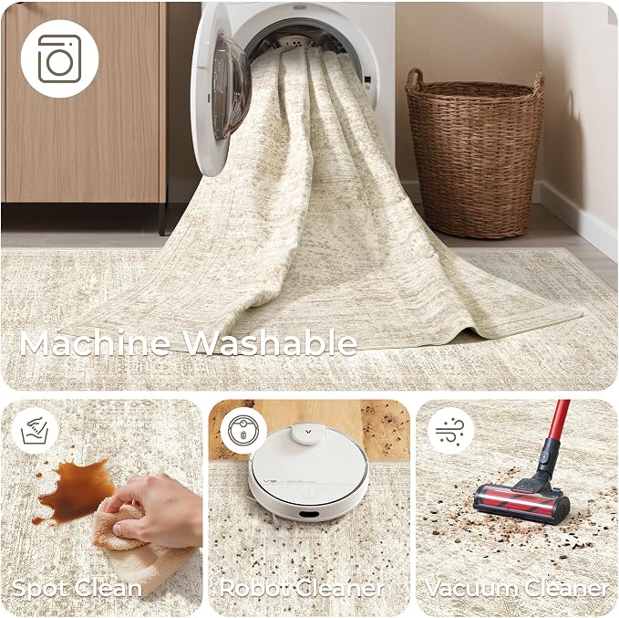 3x6 Runner Rug Non Slip, Thin Entryway Washable Rug