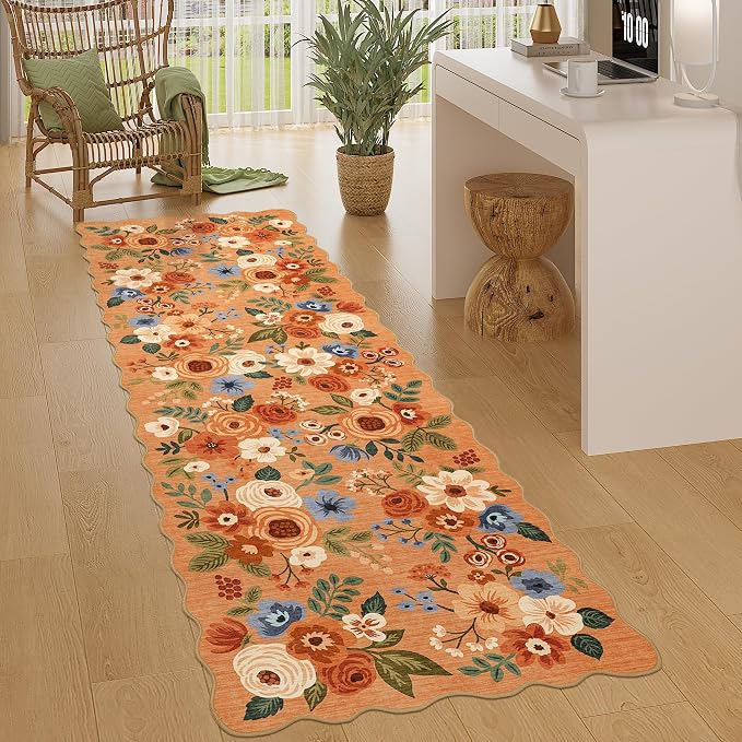DUKINO 2.6x8 Runner Rug for Hallway, Washable Kitchen Rug