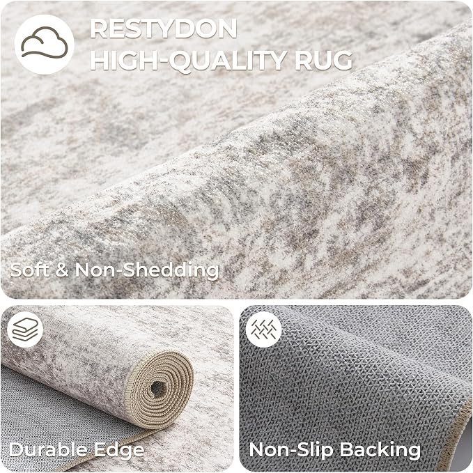 3x6 Runner Rug Non Slip, Thin Entryway Washable Rug