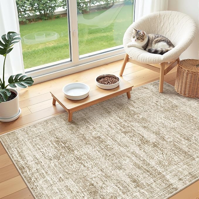 3x4 Washable Area Rug for Entryway, Soft Kitchen Rugs Non Slip for Dining Room