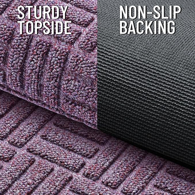 OLANLY Front Door Mat Outside Entrance 59x23, Heavy Duty Sturdy Natural Rubber