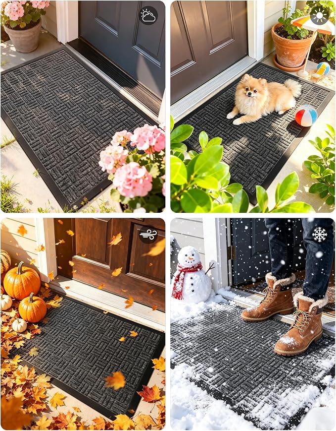 Mibao Front Door Mat, Heavy Duty Durable Welcome Mat