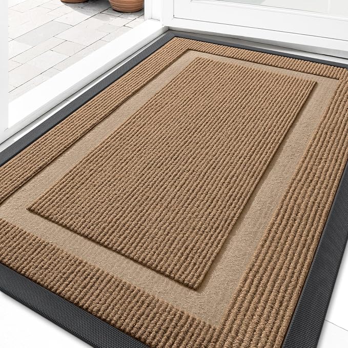 OLANLY Front Door Mat Indoor Outdoor Entrance, Waterproof All-Season,