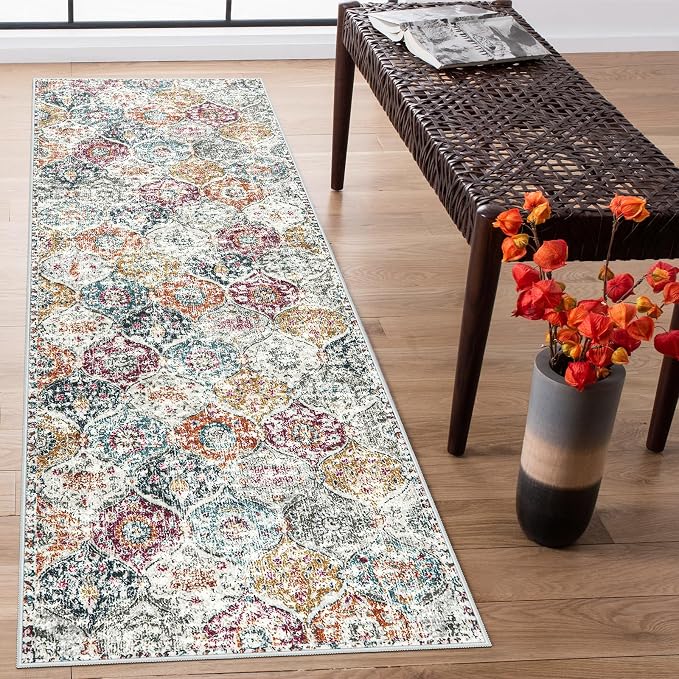 Lahome Moroccan Hallway Rug, Ultra-Thin Oriental Carpet