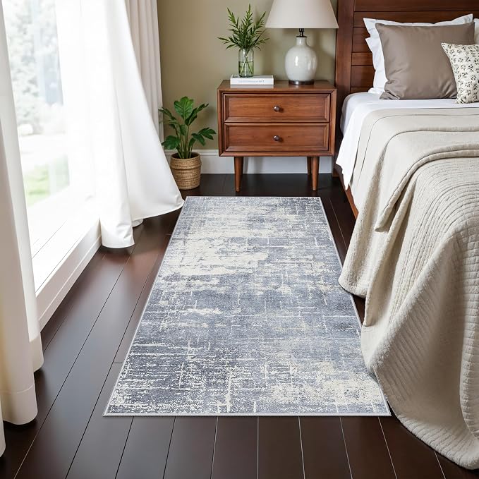 Washable 2x4 Kitchen Area Rugs: Abstract Stain-Resistant Sink Rug Non-Slip
