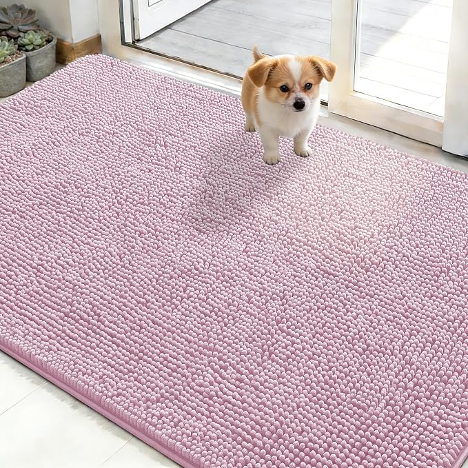 OLANLY Dog Door Mat for Muddy Paws 48x30, Absorbs Moisture and Dirt, Absorbent