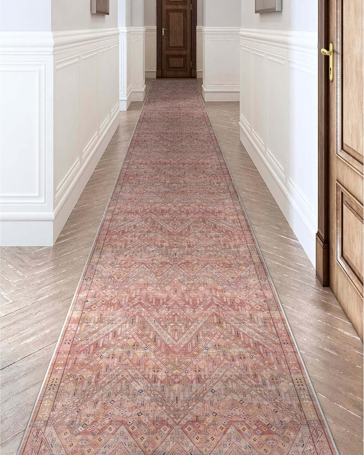 Well Woven Asha Collection Elegant Red Tribal 3x25 Runner Rug Perfect for Hallway or Staircase Ideal for High-Traffic Areas with Vintage-Inspired Low Pile
