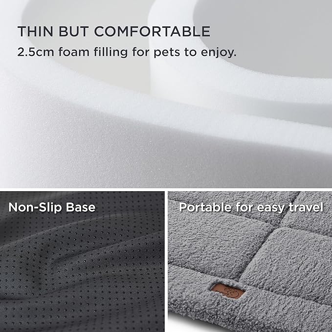 Bedsure Washable Dog Bed for Extra Large Dogs, Soft Foam Floor Pet Mat, Lightweight Travel Flat Puppy Mattress for Indoor Pet