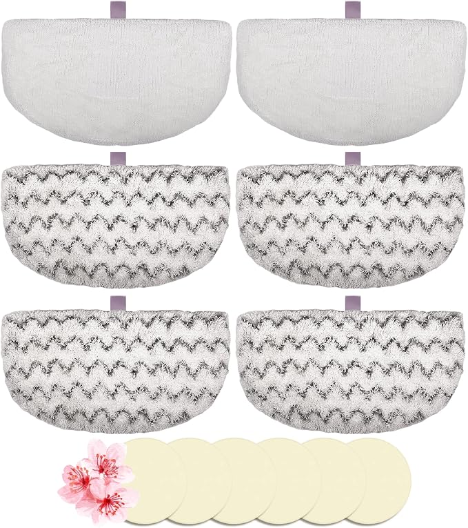 Flammi 4 Scrub+2 Soft Steam Mop Replacement Pad & 6 Scent Discs
