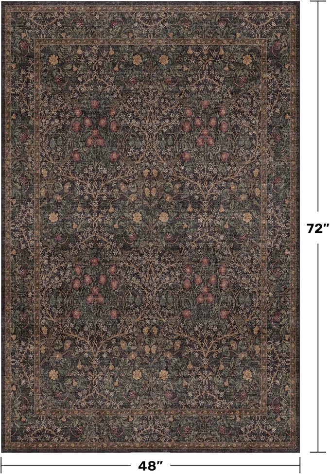 Washable Dark Brown 4x6 Area Rugs