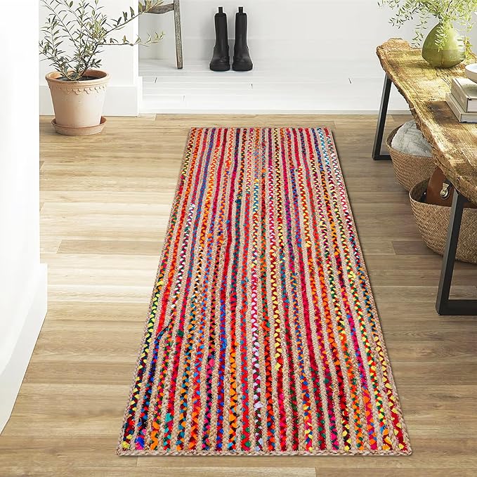 Hausattire Bohemian Braided Runner Rug 2'x6'