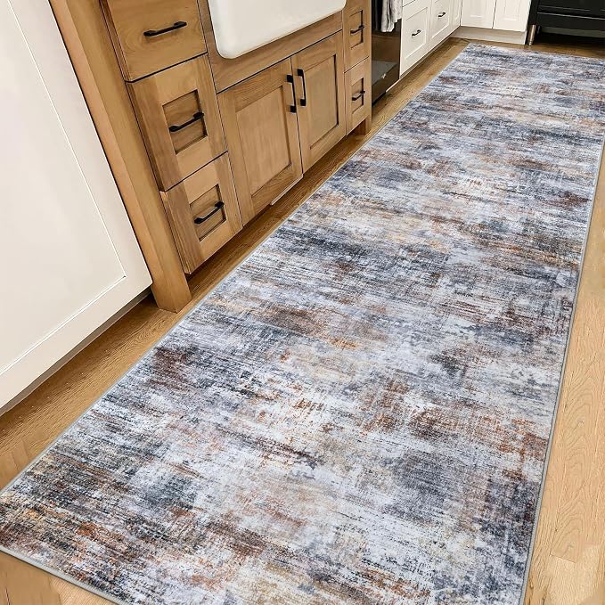 IOHOUZE Abstract Runner Rug 3x14 Ft Washable Runners